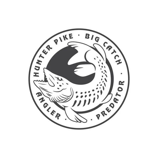 Pike fish for logo — Stock Vector