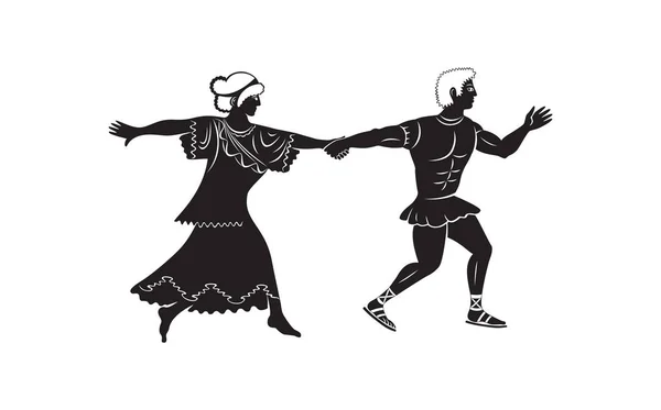 Starověké pár běžecká Vektorová Grafika
