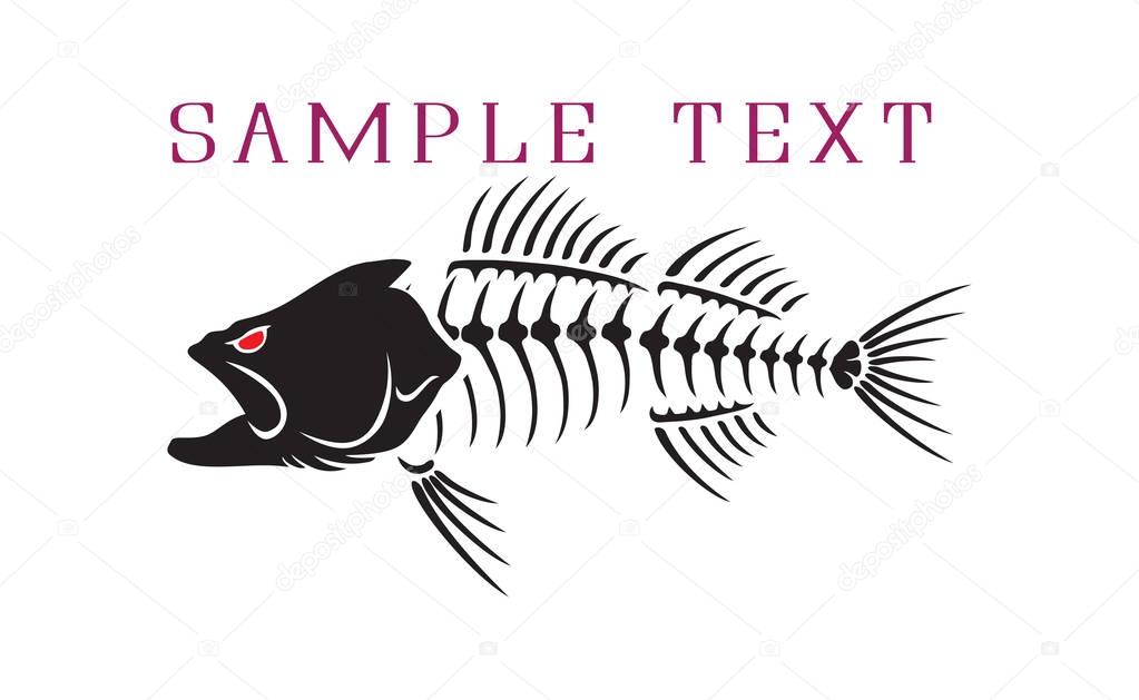 Bass fish for logo or print. Fishing sport logo