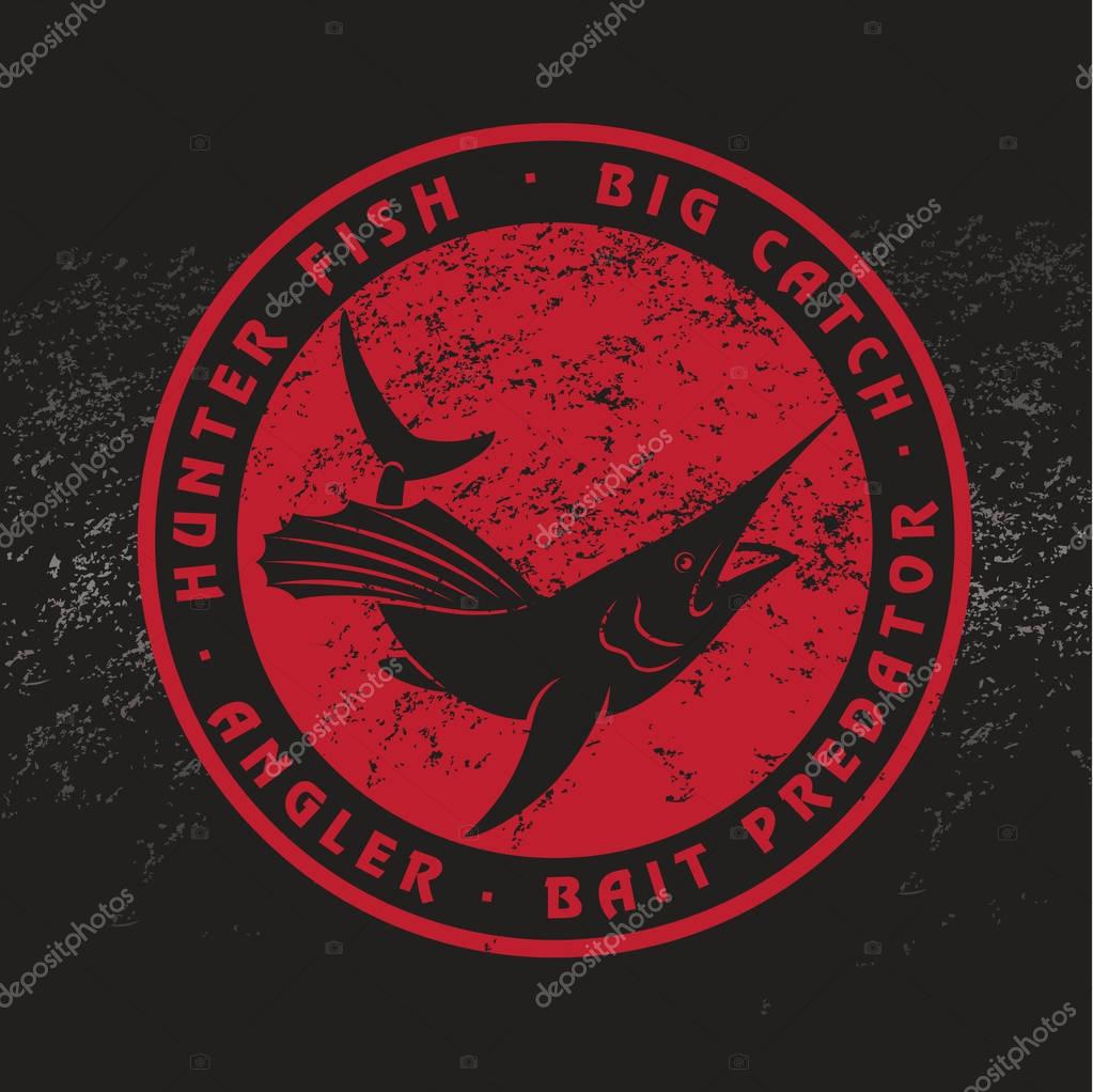 Marlin fish for logo or print. Fishing sport logo