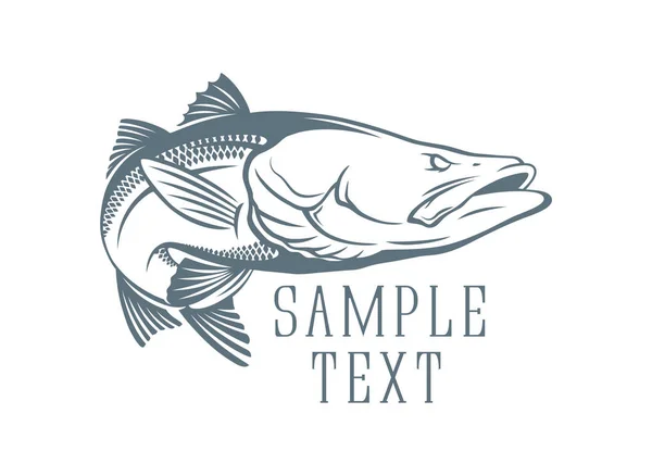Icono de lucio de pescado — Vector de stock