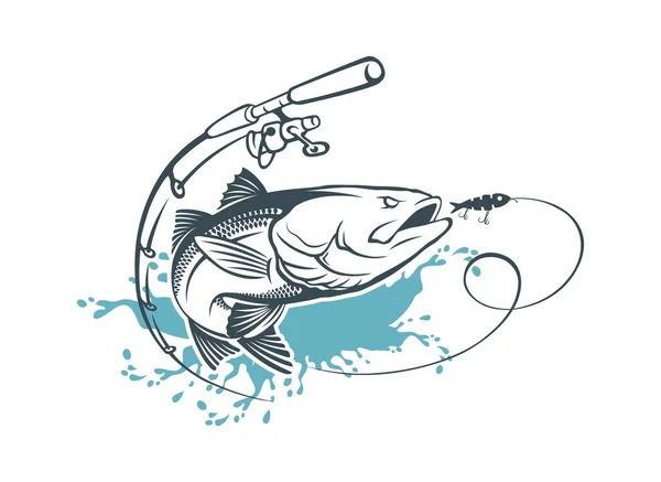 Ryby szczupak ikona — Wektor stockowy