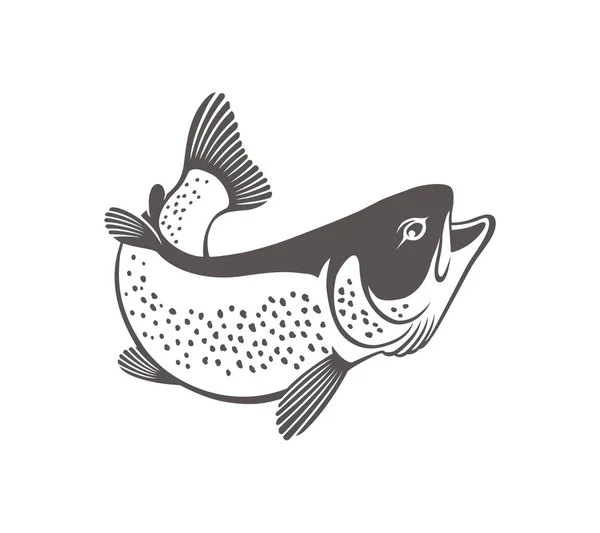 Ikona siluetu ryby — Stockový vektor