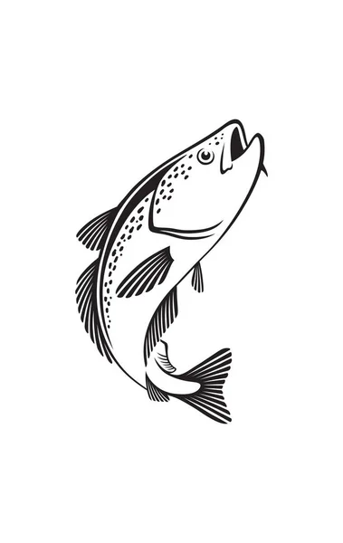 Fisk torsk ikonen — Stock vektor