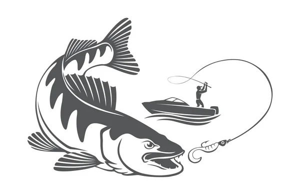 Zander fish icon — Stock Illustration Zander fish icon Stock Vector