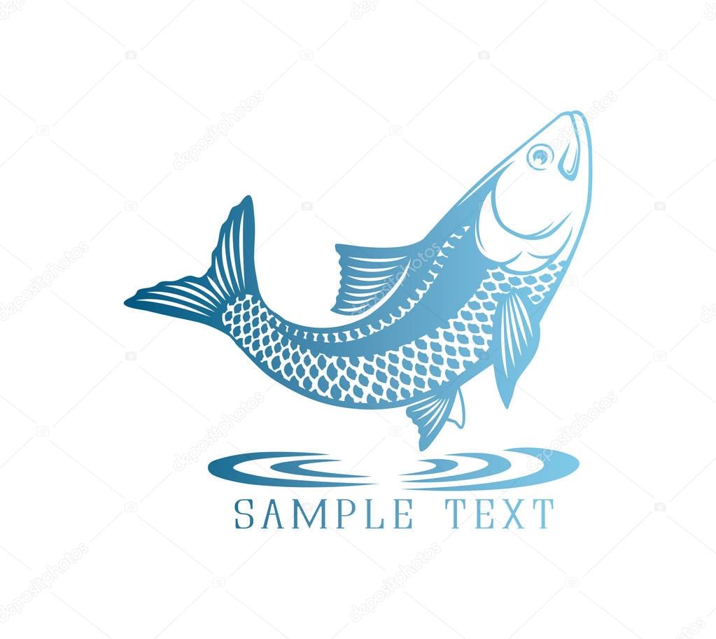Fish silhouette icon. vector illustration