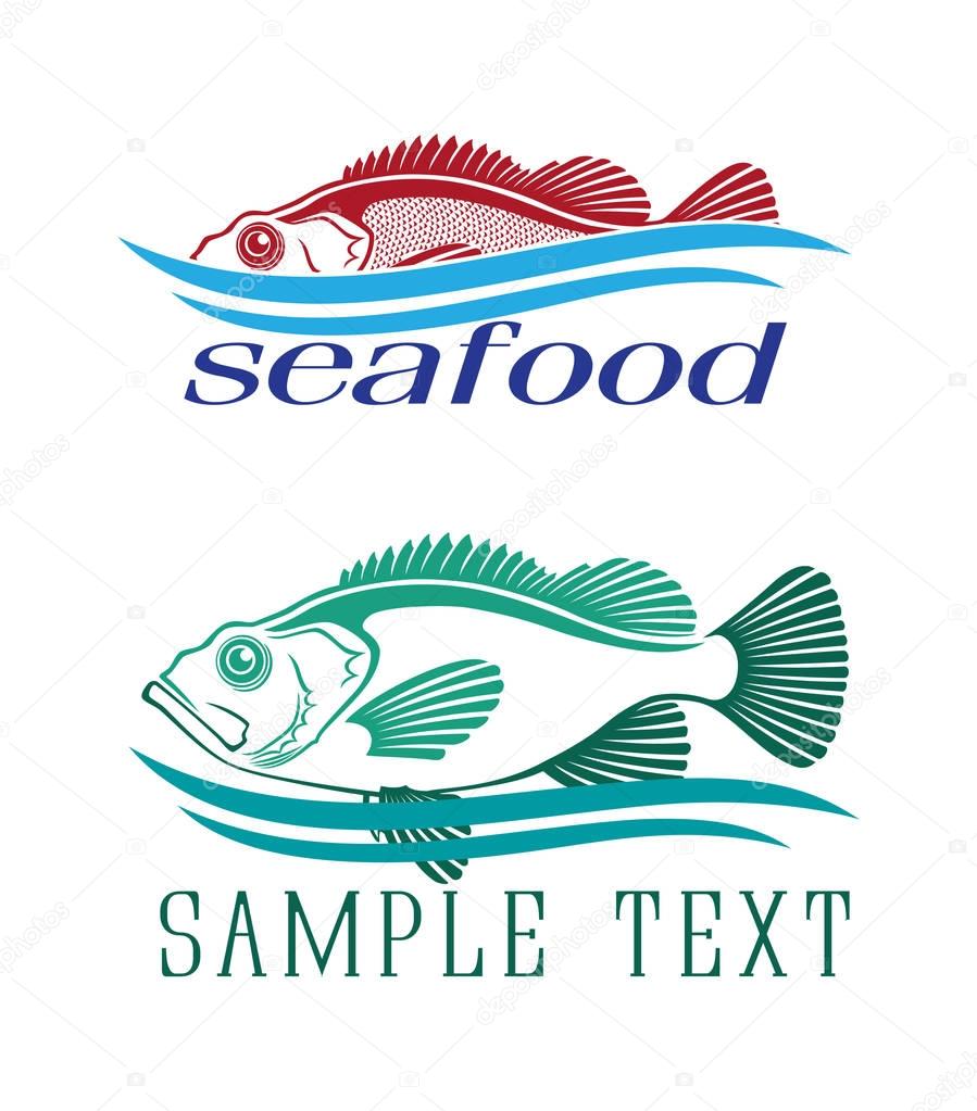 Sea perch logo set. vector illustration