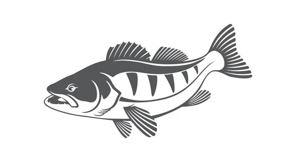 Gös fiskar ikonen — Stock vektor