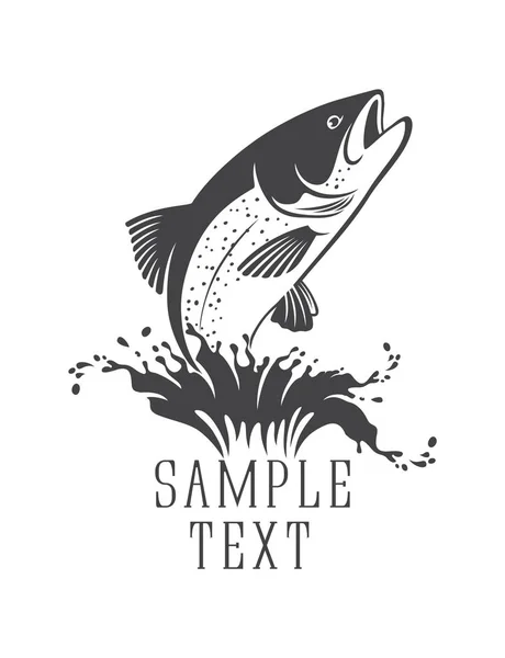 Ícone de peixe de salmão — Vetor de Stock