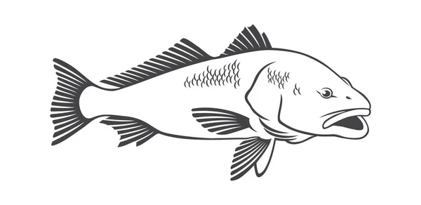 Red fish icon — Stock Vector