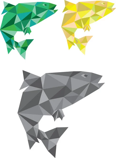 Losos ryby mozaika — Stockový vektor