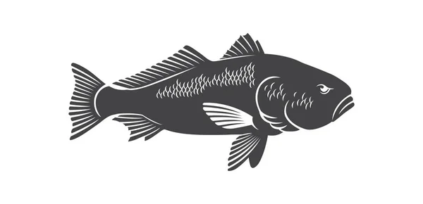 Red fish icon — Stock Vector