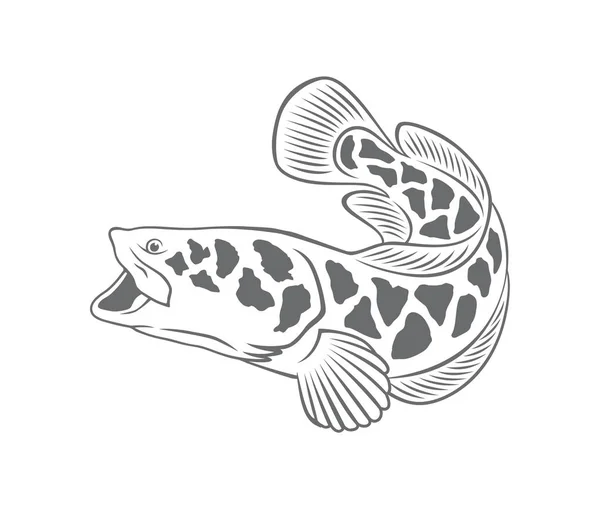 Balıkçılık yılanbaşı simgesini — Stok Vektör