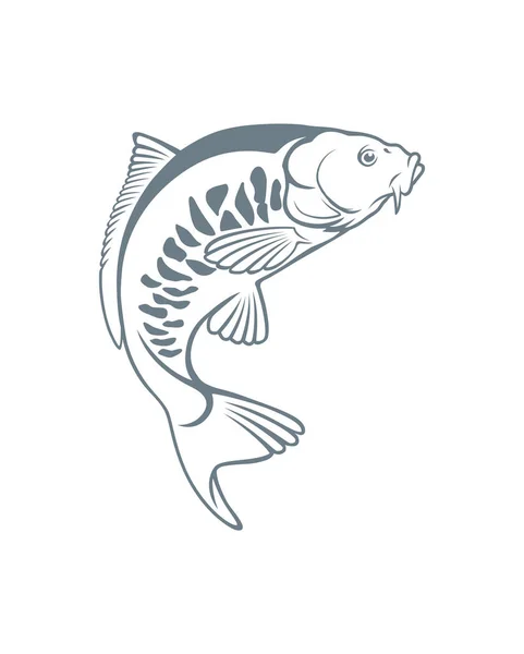 Icono de pescado de carpa — Vector de stock