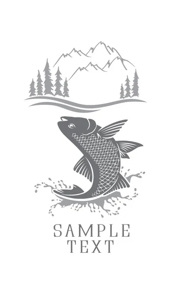 Icono de la pesca de salmón — Vector de stock