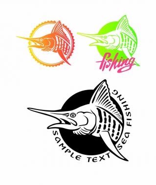 fishing logo template clipart