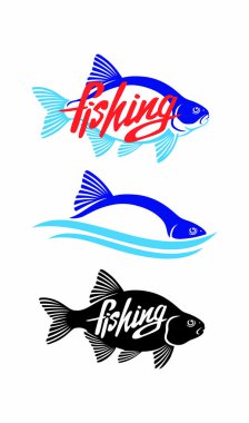 Balık tutma logo şablonu
