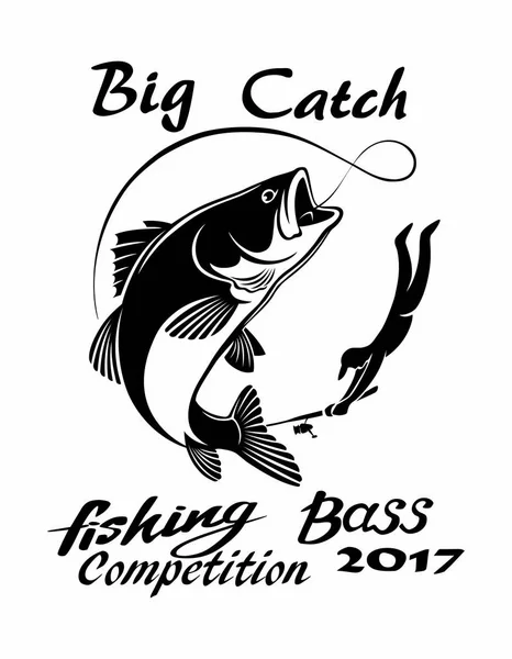 Balık tutma logo şablonu — Stok Vektör