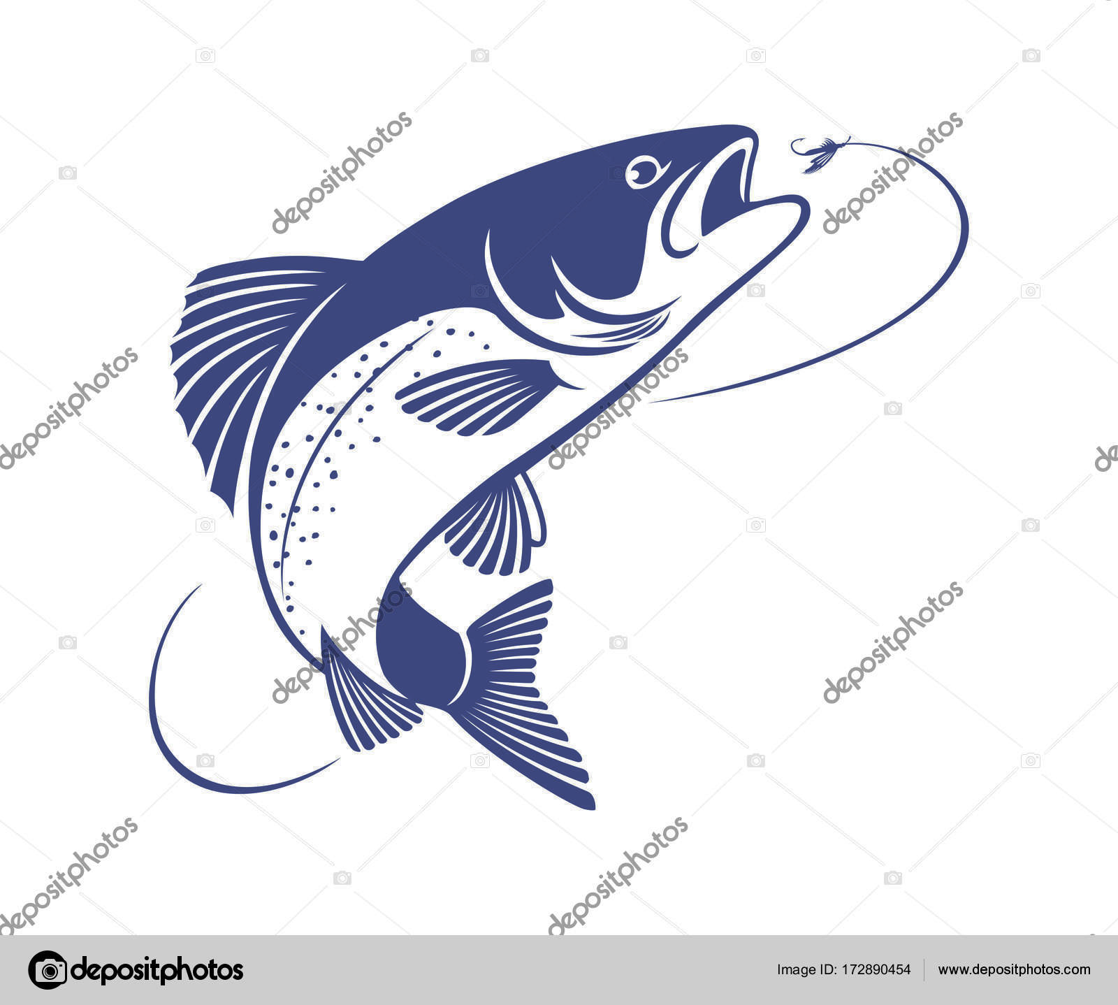 Fishing Rod Fish Icon Vector Illustration 库存矢量图（免版税）588526142