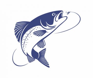 Balık tutma logo şablonu