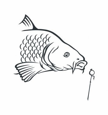 Balık tutma logo şablonu