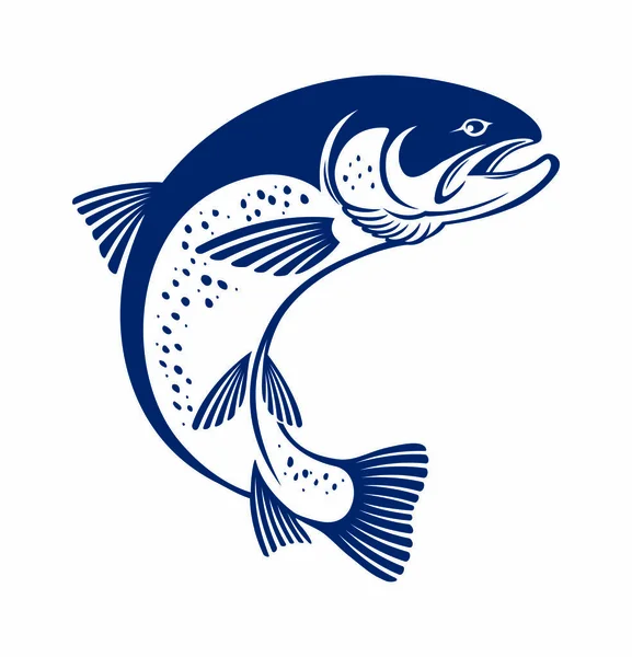 Trucha Icono Pescado Vector Ilustración — Archivo Imágenes Vectoriales