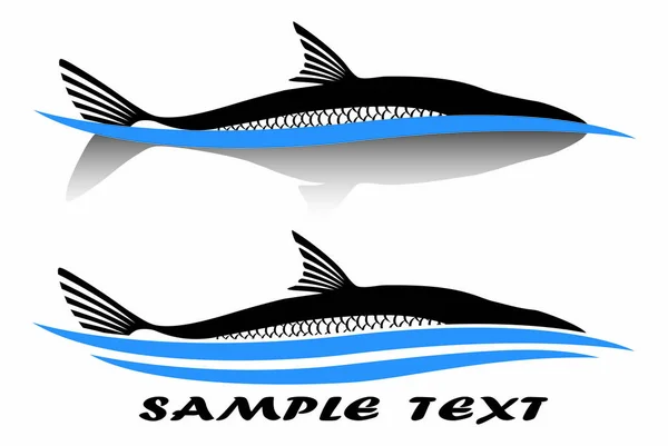 Icono Pescado Asp Ilustración Vectorial — Vector de stock