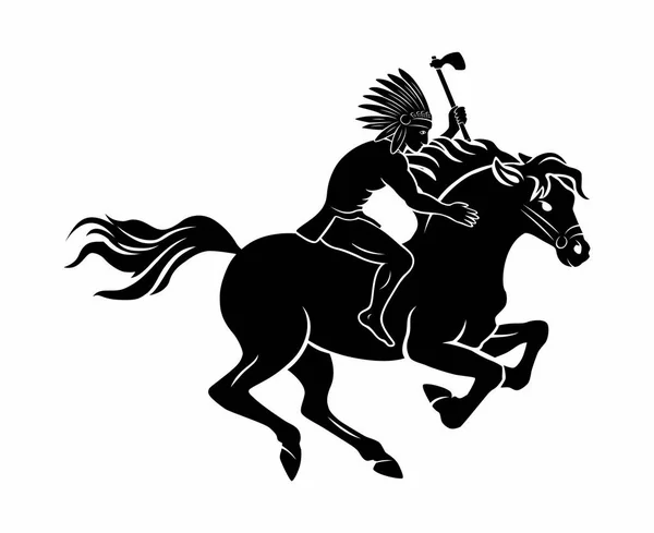 Indian Horseback Icon Vector Illustration — Stock Vector