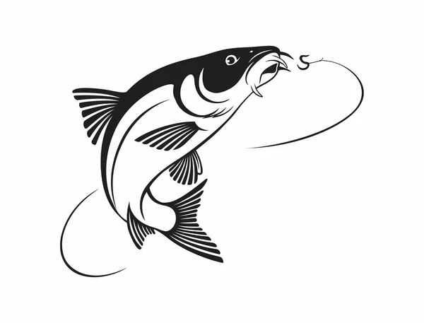 Fish Barbel Icon Vector Illustration — Stock Vector