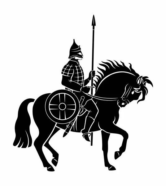 Warrior Horseback Icon Vector Illustration — Stock Vector