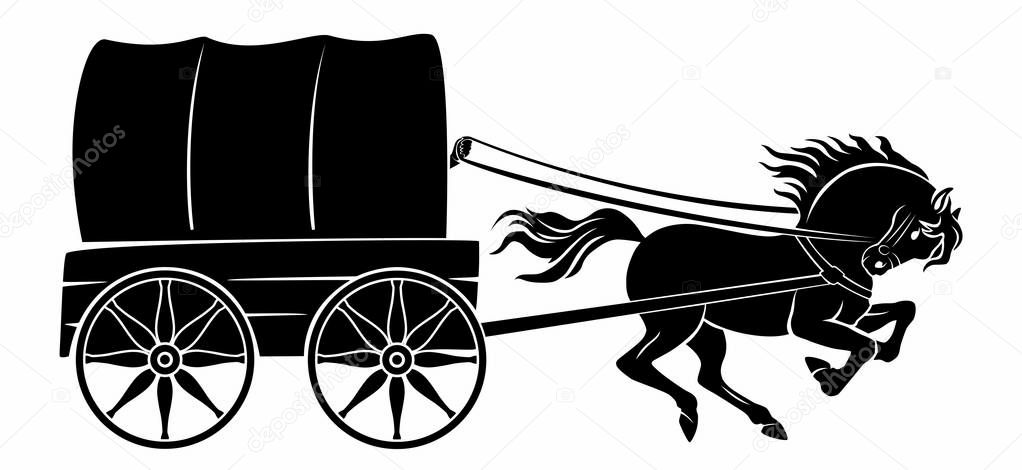 cart of immigrants icon, vector illustration