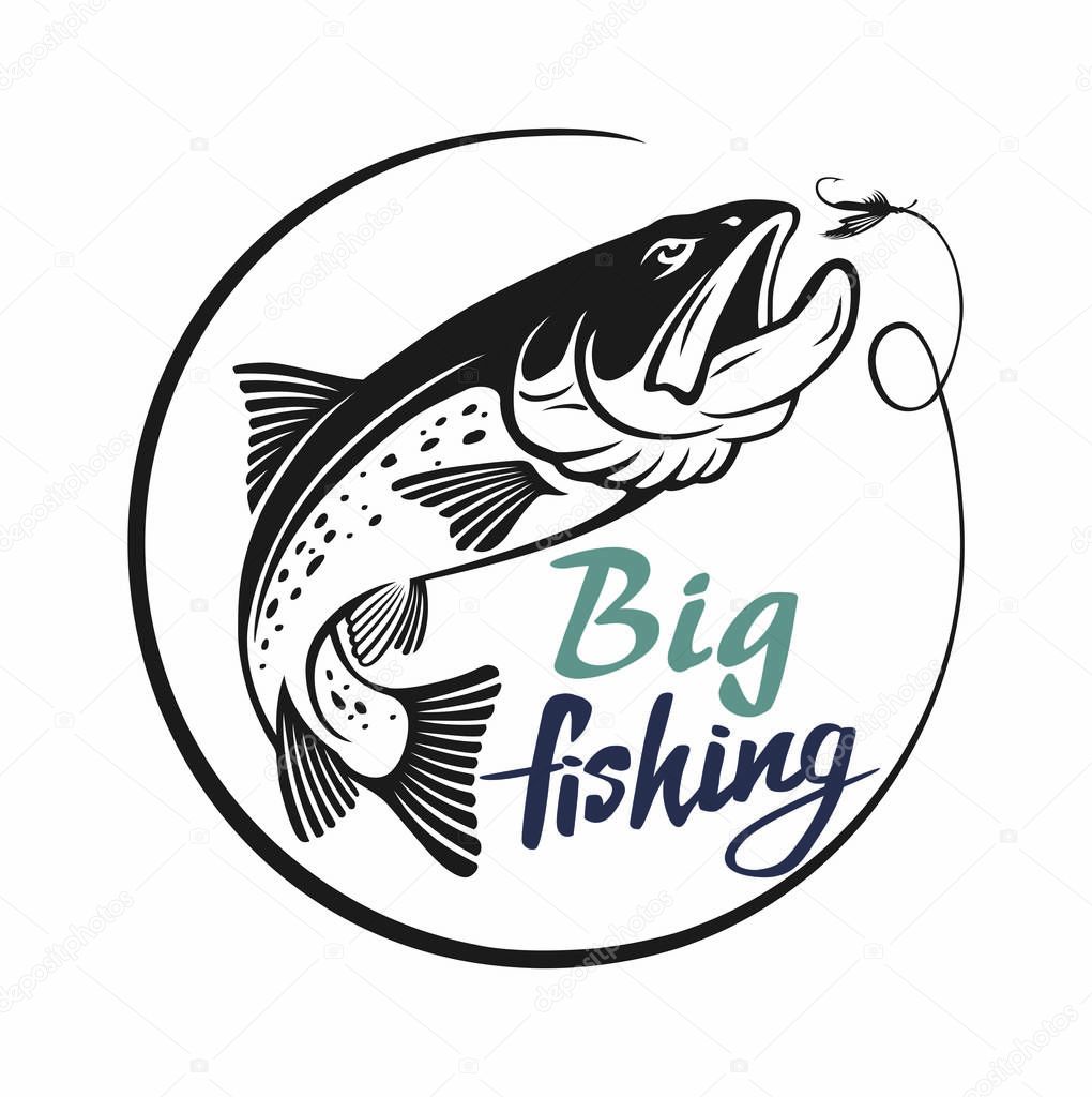 trout  fish icon, vector illustration