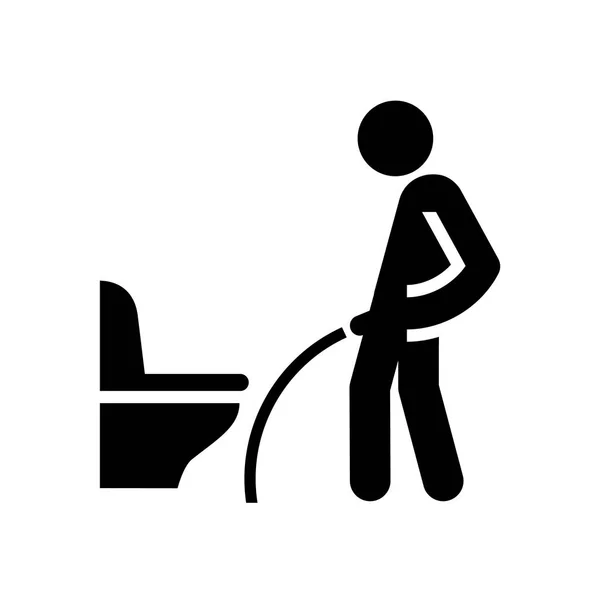 Icône de toilette noire — Image vectorielle