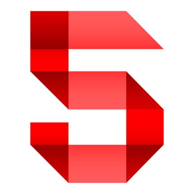 Yazı tipi katlanmış kağıt rakamı