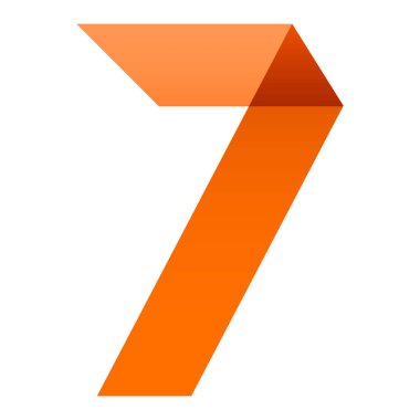 Yazı tipi katlanmış kağıt rakamı