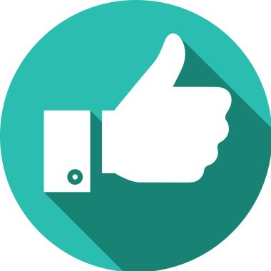 Üzerinde renkli bir daire başparmak