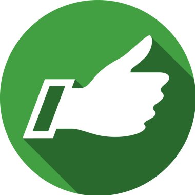 Üzerinde renkli bir daire başparmak