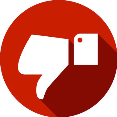 Başparmak aşağı üzerinde renkli bir daire