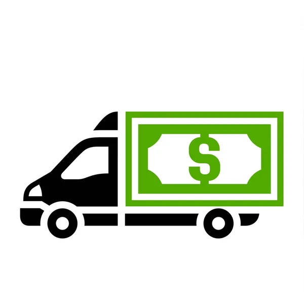 Levering vrachtwagens, platte pictogram — Stockvector