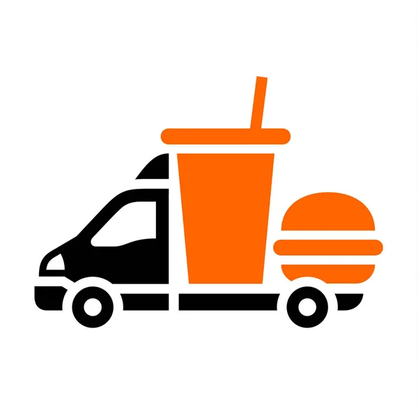 Camions de livraison, icône plate — Image vectorielle