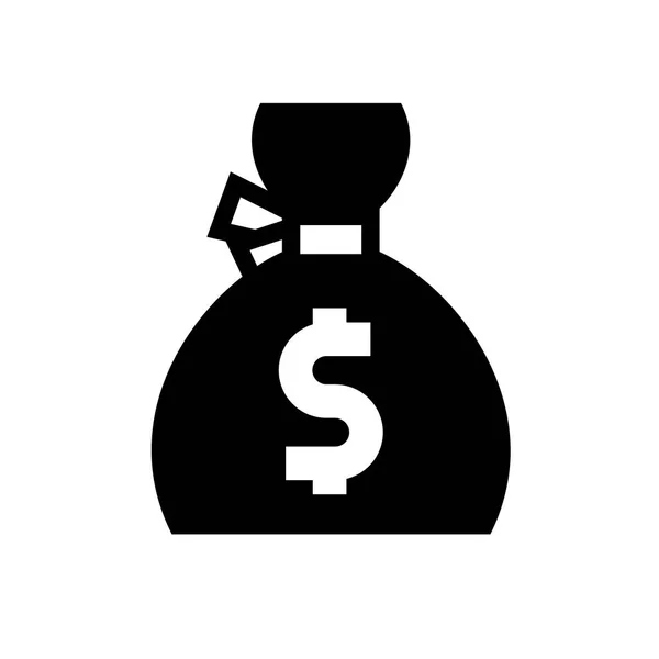 Bolsa de dinero icono negro — Vector de stock