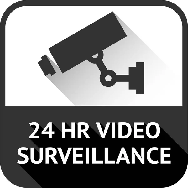 Vigilância por vídeo no quadrado preto — Vetor de Stock