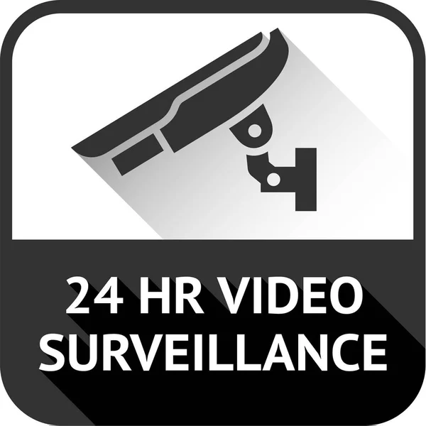 Videovigilancia en el cuadrado negro — Vector de stock