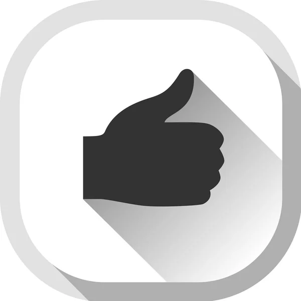 Thumb up, gray button — Stock Vector
