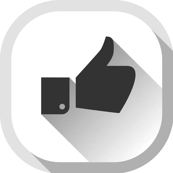 Thumb up, gray button — Stock Vector