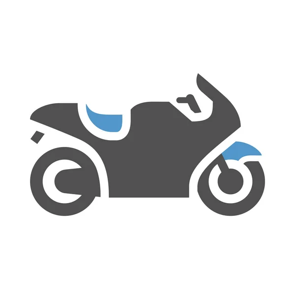 Motorfiets platte pictogram — Stockvector