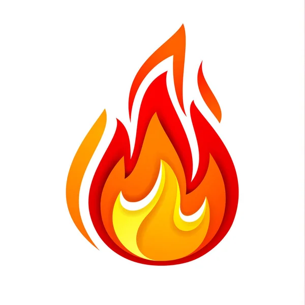 Tűz lángja, sárga, piros — Stock Vector