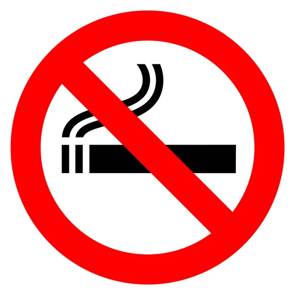 Hiç sigara kırmızı işaret — Stok Vektör