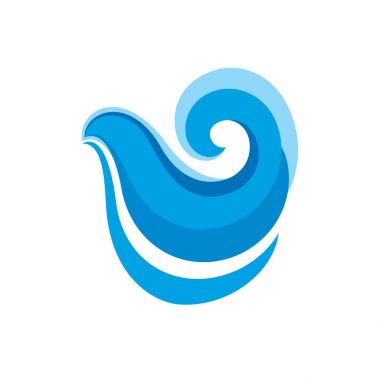 Beyaz arka plan dalga simgesini