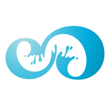 Beyaz arka plan üzerinde damla ile dalga